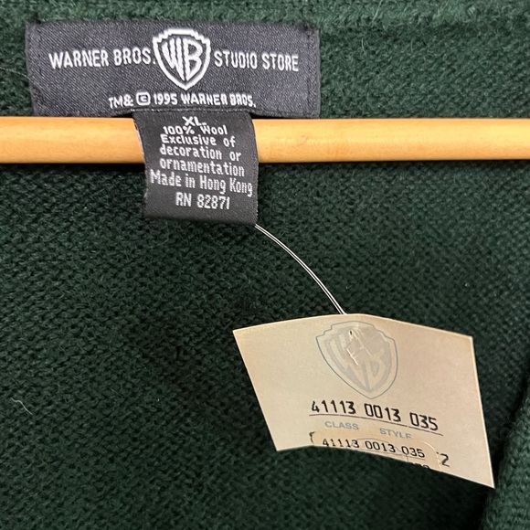 Vintage Warner Bros Studio Green Button Up Cardigan Bugs Bunny and Donald Duck - Picture 4 of 6